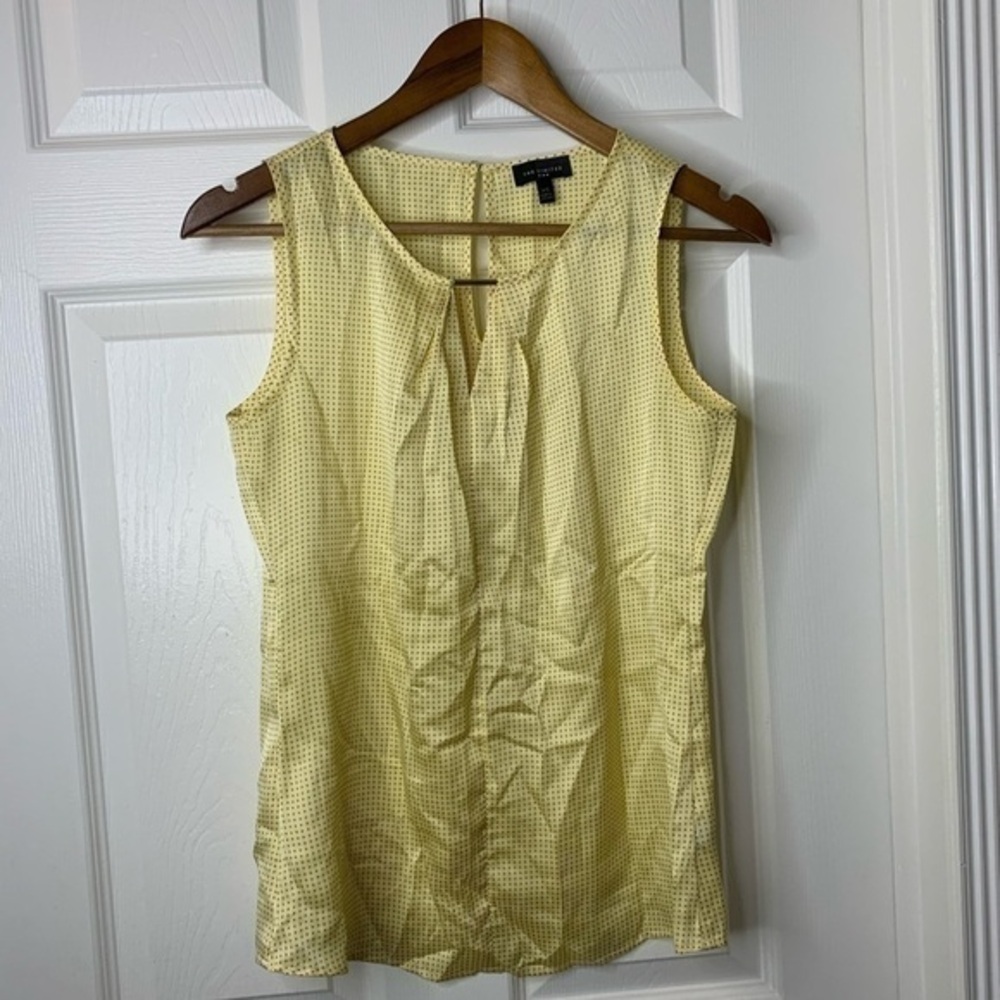The Limited Women’s X Small Yellow Polka Dot Sleeveless Blouse Top Career XS